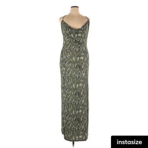 PLT 🐍 Olive Green Snake Print Maxi Dress